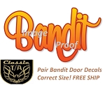 Trans am BANDIT Full Color Door Decals PAIR